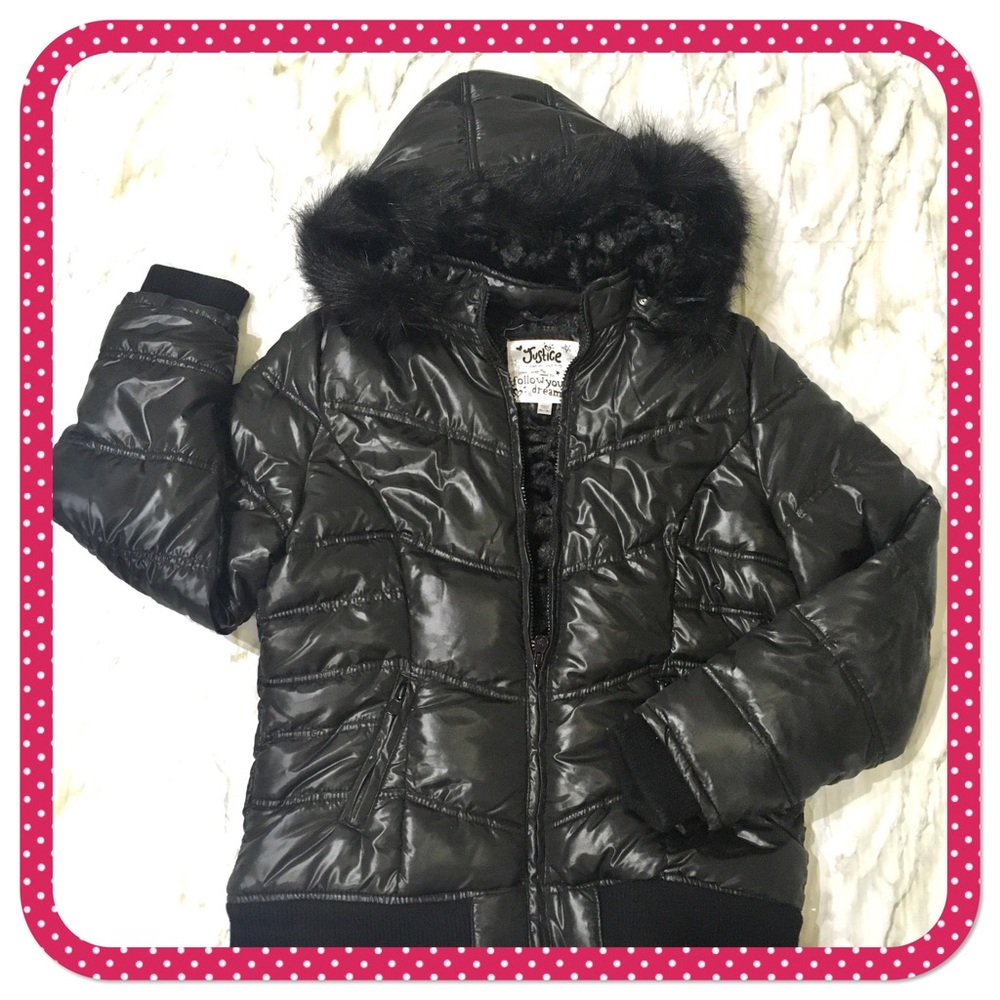 💝 JUSTICE 💝 NWT black kid’s puffy jacket